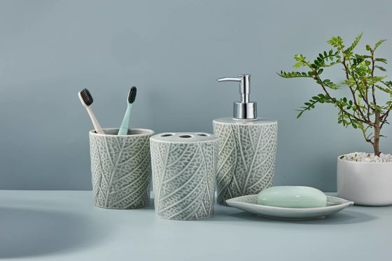 耐久的な浴室カウンターセット 4pcs ハンドポンプ ソープディスペンサー