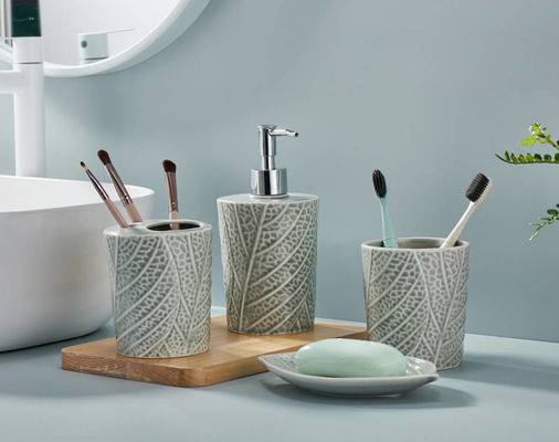 耐久的な浴室カウンターセット 4pcs ハンドポンプ ソープディスペンサー