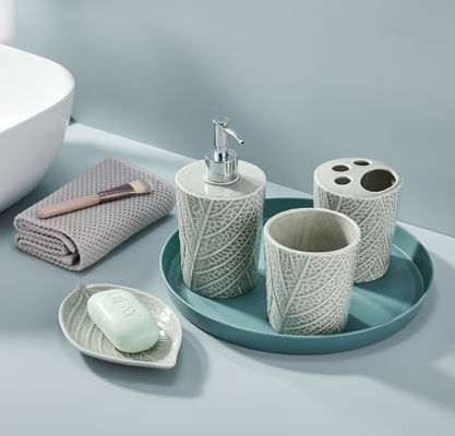 耐久的な浴室カウンターセット 4pcs ハンドポンプ ソープディスペンサー