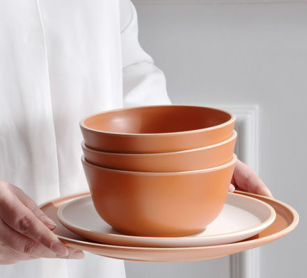 グファイト メラミンの食器セット 12個 4人用皿と碗 壊れ易い食器セット パーティの食器セット