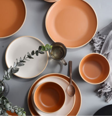 グファイト メラミンの食器セット 12個 4人用皿と碗 壊れ易い食器セット パーティの食器セット