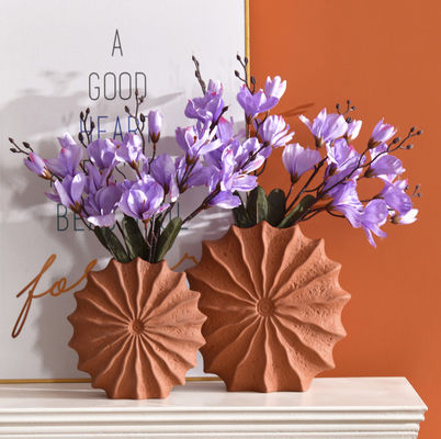 家飾りのセラミック花瓶 2個セット テラコッタ花瓶 乾燥花瓶 切断花瓶 秋飾り