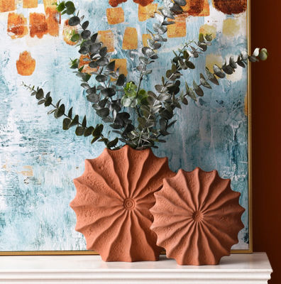 家飾りのセラミック花瓶 2個セット テラコッタ花瓶 乾燥花瓶 切断花瓶 秋飾り