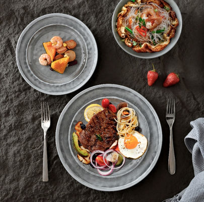 メラミンの食器セット,プレートとボウルセット,12Pcs食器セット4皿セット キャンプ室内および屋外使用