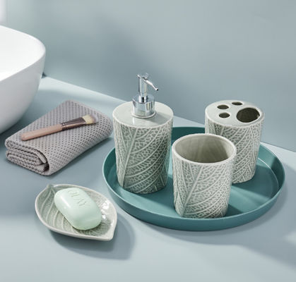 歯ブラシホルダー,セラミック浴室用品セット,感謝祭のプレゼント,浴室飾り,石けん配給器,手