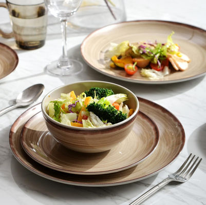 ブラウン色プレート メラミンのセット チップフリーラウンド