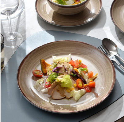 ブラウン色プレート メラミンのセット チップフリーラウンド